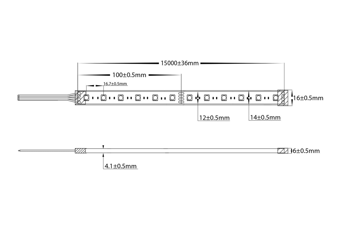HV9753-IP67-60-RGB - 11w RGB Long Run LED Strip Lighting - IP67 / Per Metre