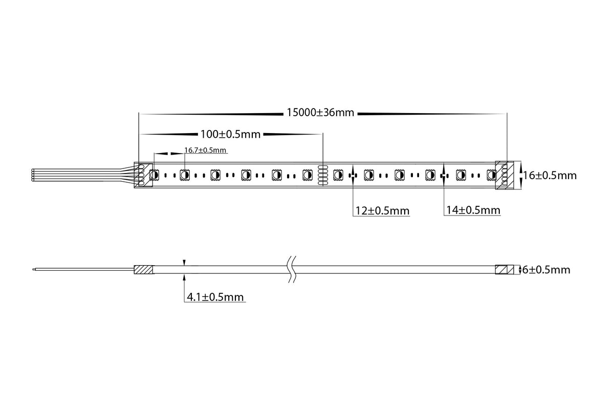 HV9753-IP67-60-RGBW - 11w RGBW Long Run LED Strip Lighting - IP67 / Per Metre