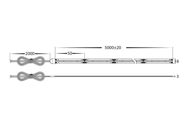 HV9760-IP54-320-3K  - 4.8w IP54 24v DC 3000K COB Dotless LED Strip