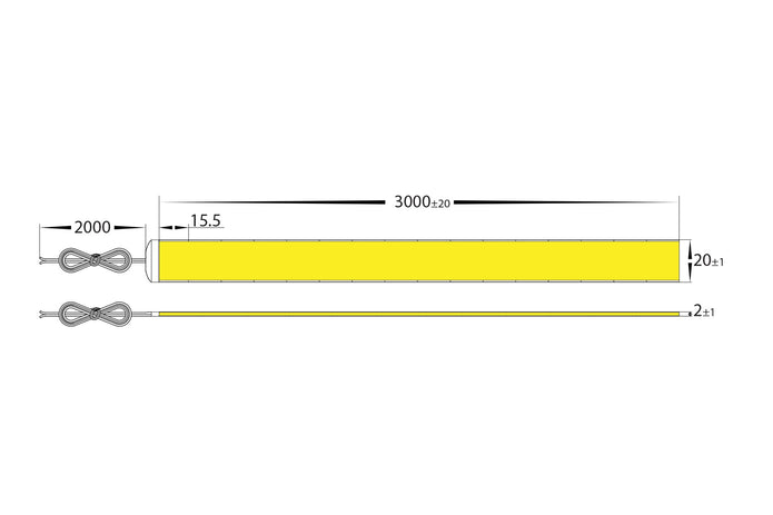 HV9761-IP20-3072-3K - 30W Strip Lighting - IP20 / Per Metre