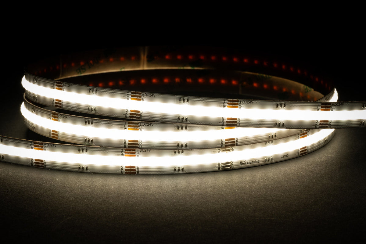 HV9761-IP20-840-RGBCW - 20w IP20 24v DC COB RGBCW LED Strip