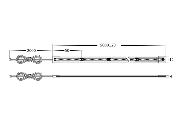 HV9761-IP67-320-3K  - 9.6w IP67 24v DC 3000K COB Dotless LED Strip