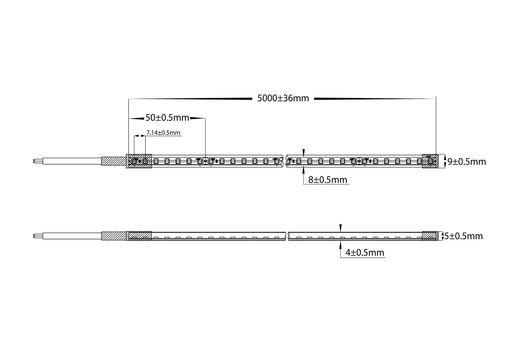 HV9791-IP67-140-4K - 9.6w IP67 24v DC HaviFlex Side Bend Flexible Neon LED Strip 4000k