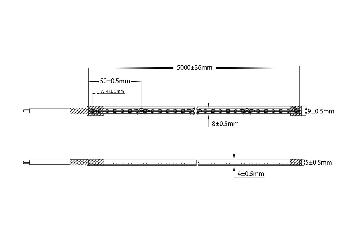 HV9791-IP67-140-5K - 9.6w IP67 24v DC HaviFlex Side Bend Flexible Neon LED Strip 5500k