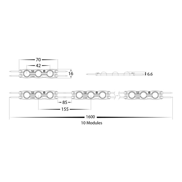 HV9794-IP65-3K - 0.72w IP65 12v DC Signage Modules 3000K