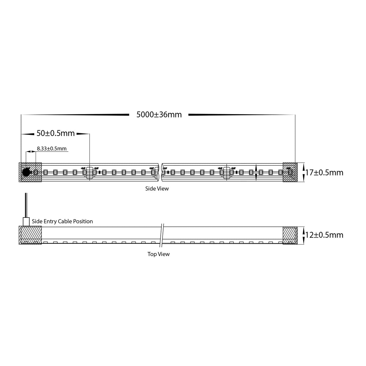 HV9795-IP67-200-RGBW - 14.4w IP67 24v DC Side Bend HaviFlex Flexible Neon LED Strip RGBW
