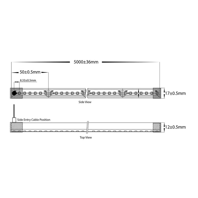 HV9795-IP67-200-4K - 14.4w IP67 24v DC Side Bend HaviFlex Flexible Neon LED Strip 4000k