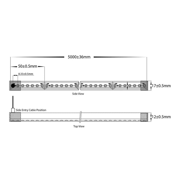 HV9795-IP67-200-4K - 14.4w IP67 24v DC Side Bend HaviFlex Flexible Neon LED Strip 4000k
