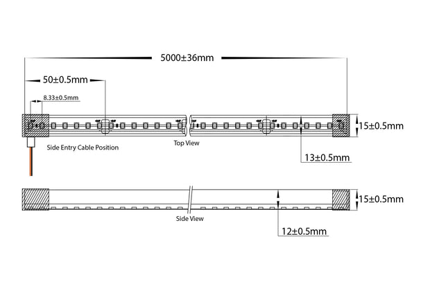 HV9796-IP67-200-4K - 14.4w IP67 24v DC Top Bend HaviFlex Flexible Neon LED Strip 4000k