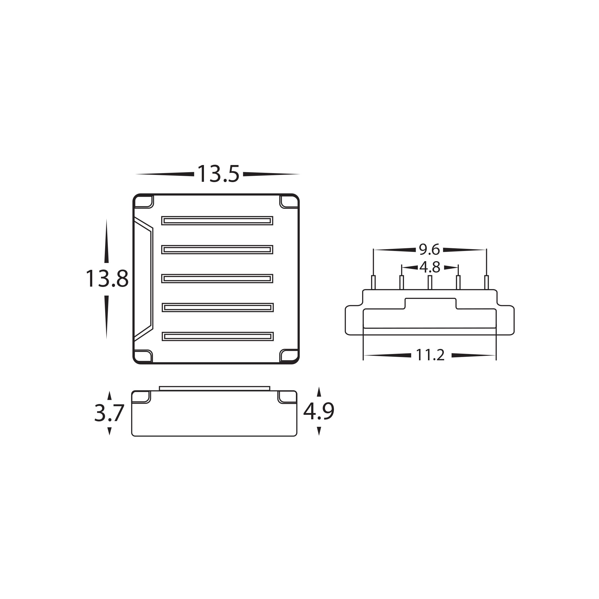 HV9956 - LED Strip Connector to suit IP20 12mm PCB RGBC or RGBW LED Strip