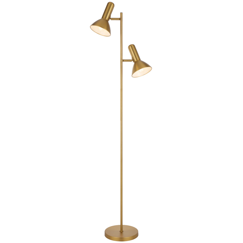 Hyvik Black, White, Brass or Nickel 2 Light Floor Lamp