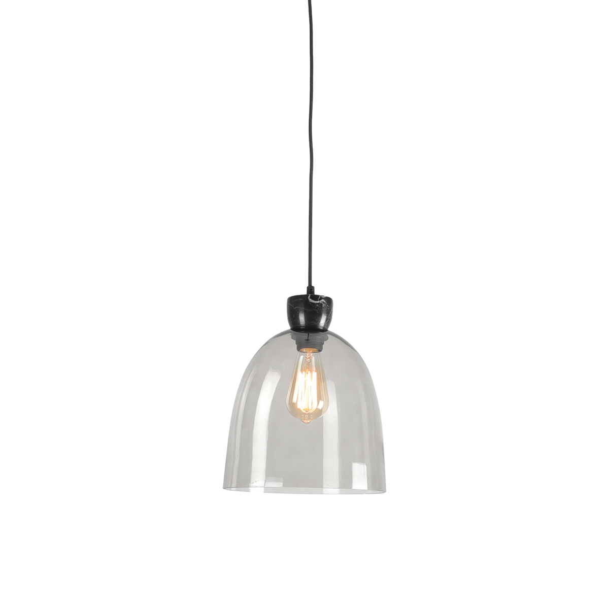 Holly 1 Light 24cm E27 Smoke Glass Pendant