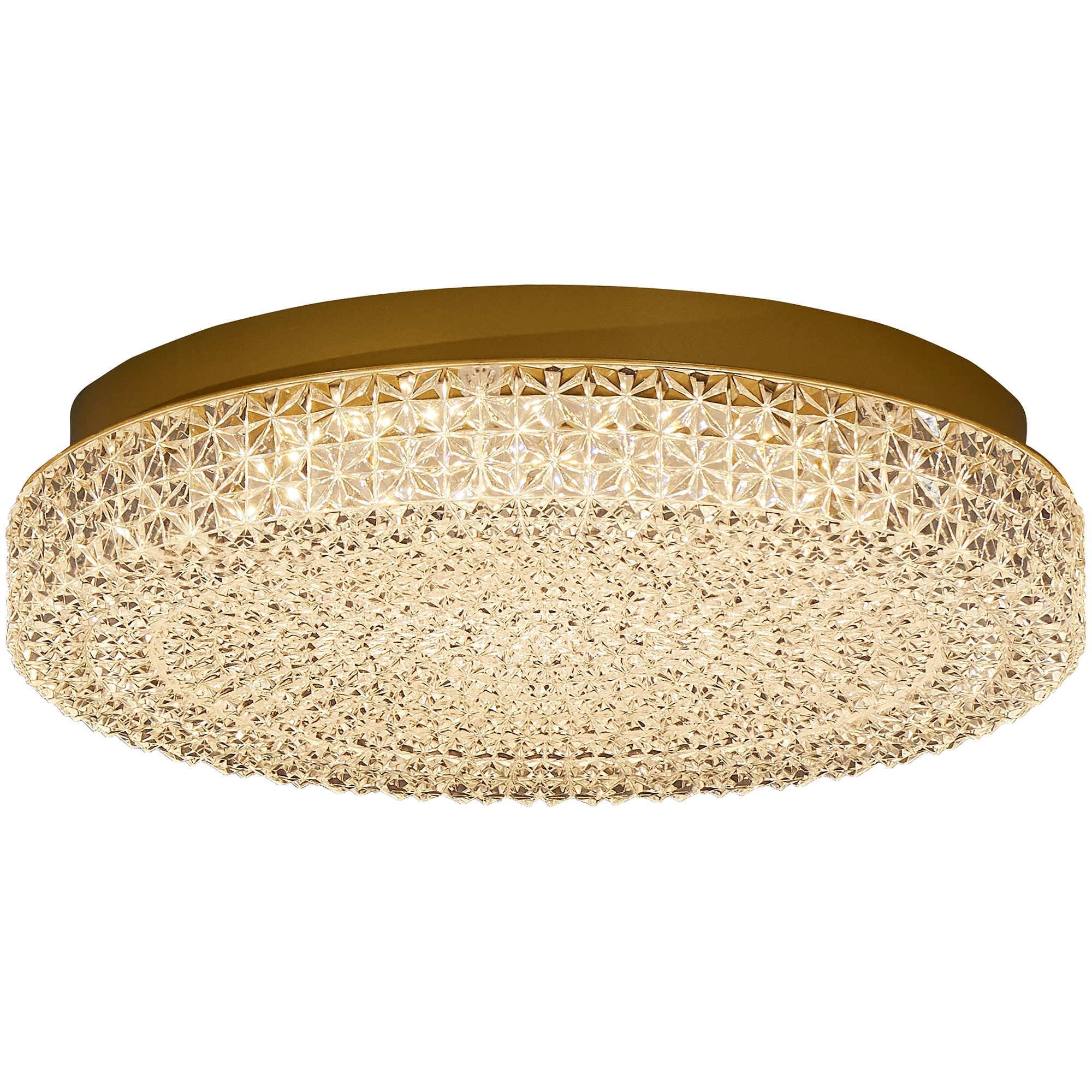 Ibis Crystalline Ø380 Round Acrylic CTC/Oyster 31W LED TRI Colour Non-dimmable Matt Gold IP20