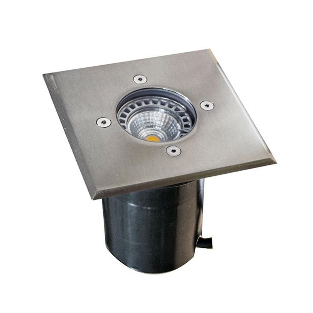 IP67 120mm Faceplate GU10 Recessed Square In-Ground Up Light in 316 Stainless Steel