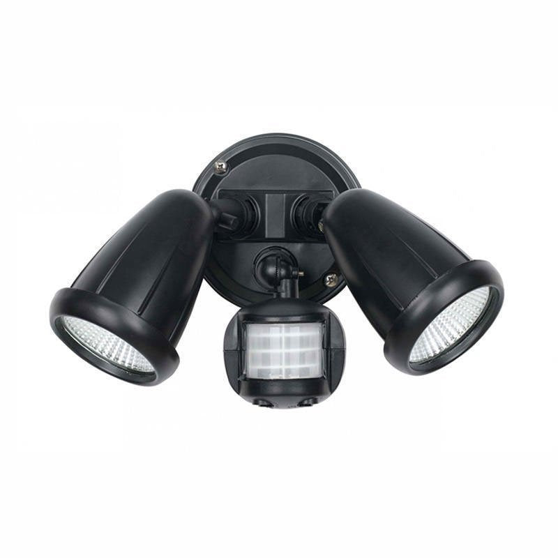 Illume 20 Watt Twin Exterior Spot in Black Light with Sensor