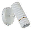 Caminia White & Brass Matt 5W GU10 3CCT Wall Light with Switch
