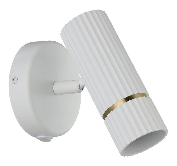 Caminia White & Brass Matt 5W GU10 3CCT Wall Light with Switch