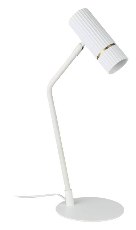 Caminia White & Brass Matt 5W GU10 3CCT Table Lamp