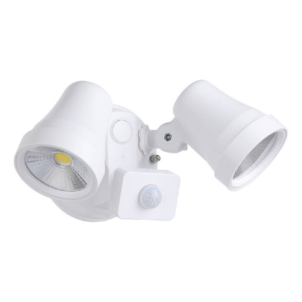Coastguard White 2 x 15W CCT IP65 Exterior Spot with Sensor