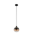 Oilella Black & Brass with Black-Brown-Transparent Glass E27 Pendant