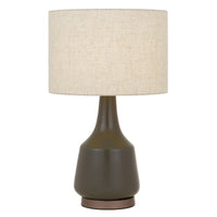 Thumbnail for Jacin Table Lamp in Olive with Oat Shade