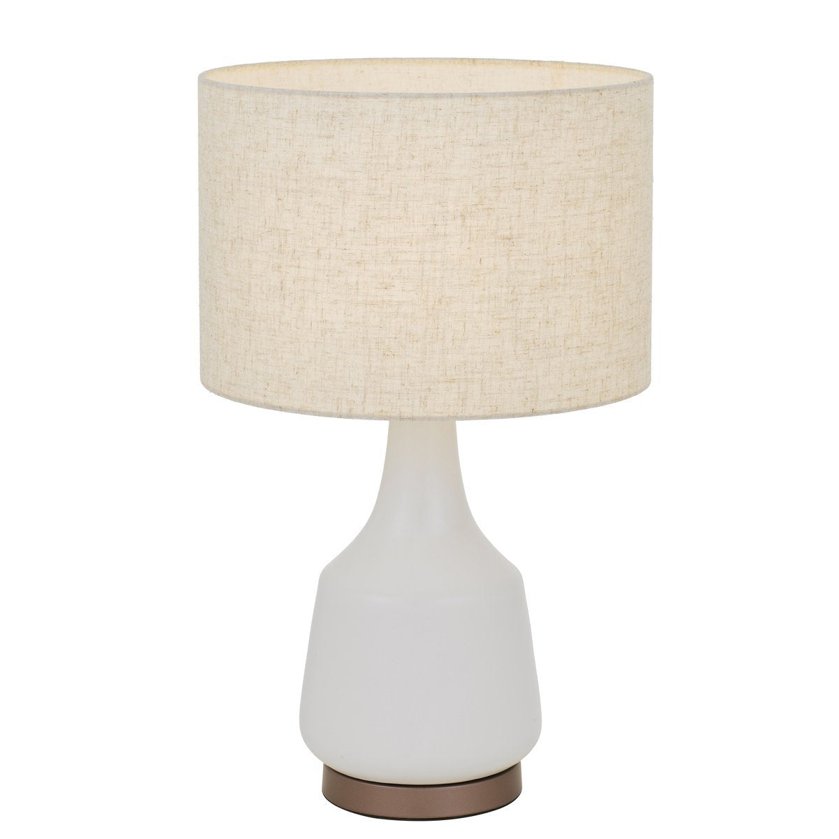 Jacin Table Lamp in White with Oat Shade