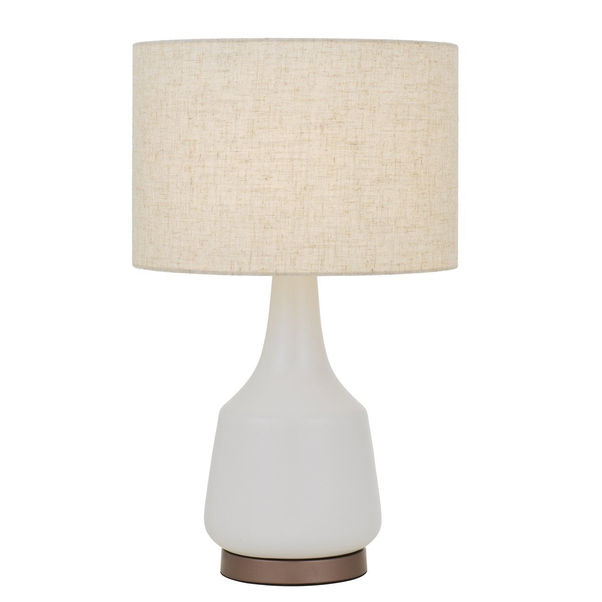 Jacin Table Lamp in White with Oat Shade