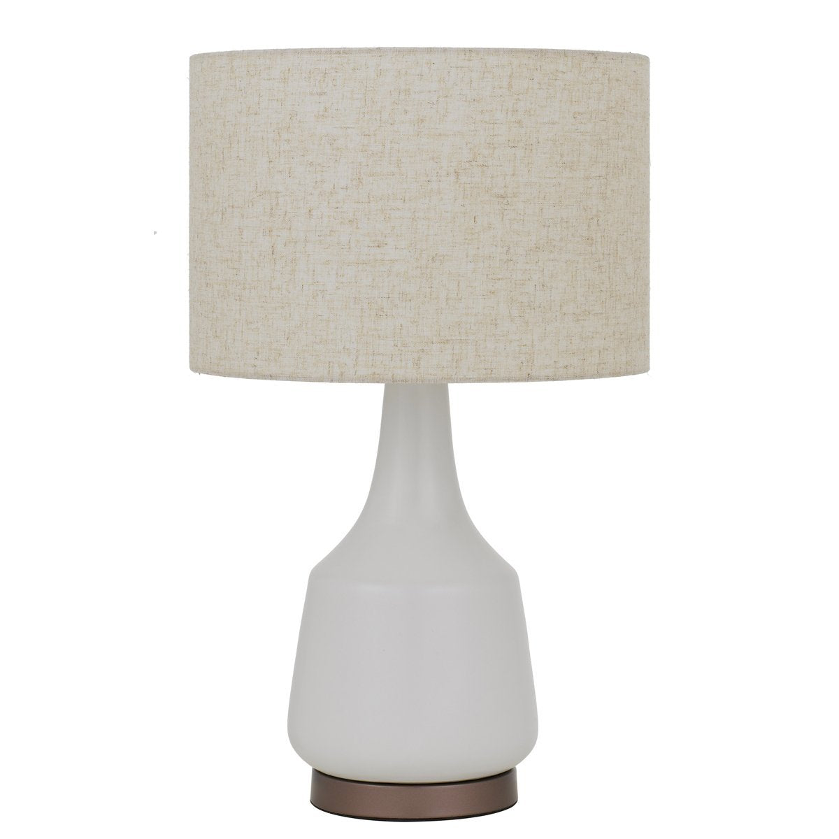 Jacin Table Lamp in White with Oat Shade