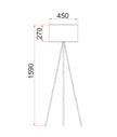 JAMBES: Drum Shade with Antique Brass Tripod Floor Lamps