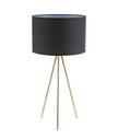 JAMBES: Drum Shade with Antique Brass Tripod Table Lamps