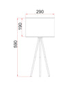 JAMBES: Drum Shade with Antique Brass Tripod Table Lamps