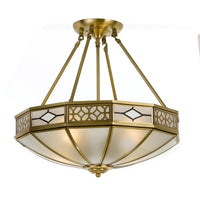 Thumbnail for James 4 Light Antique Brass Semi Flush Mount Light