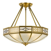 Thumbnail for James 4 Light Antique Brass Semi Flush Mount Light