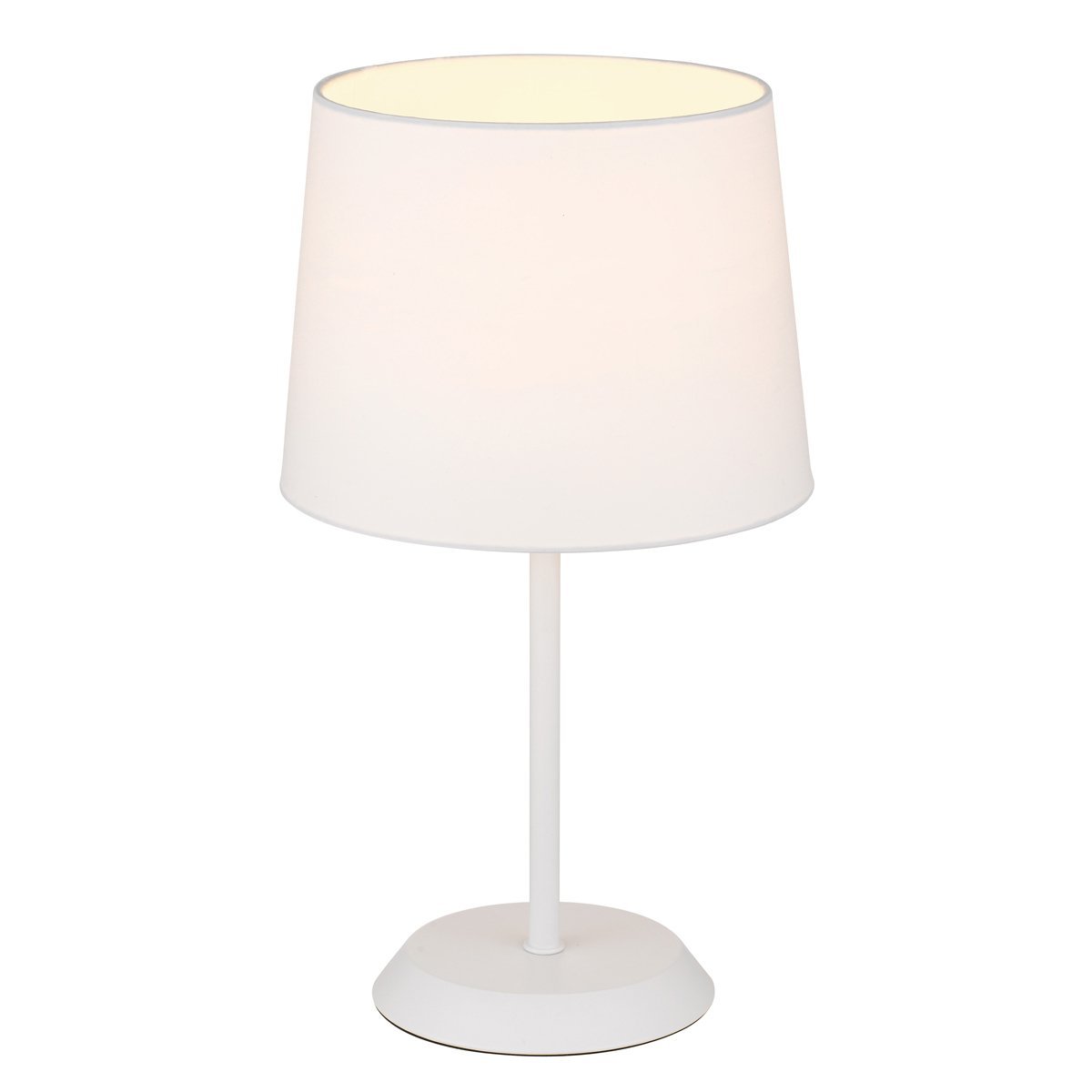 Jaxon Table Lamp in White with White Shade