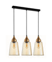 JEREZ: Bronze Amber/ Smokey Black Ellipse Glass Flat Top Pendant Lights