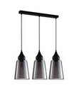 JEREZ: Bronze Amber/ Smokey Black Ellipse Glass Flat Top Pendant Lights