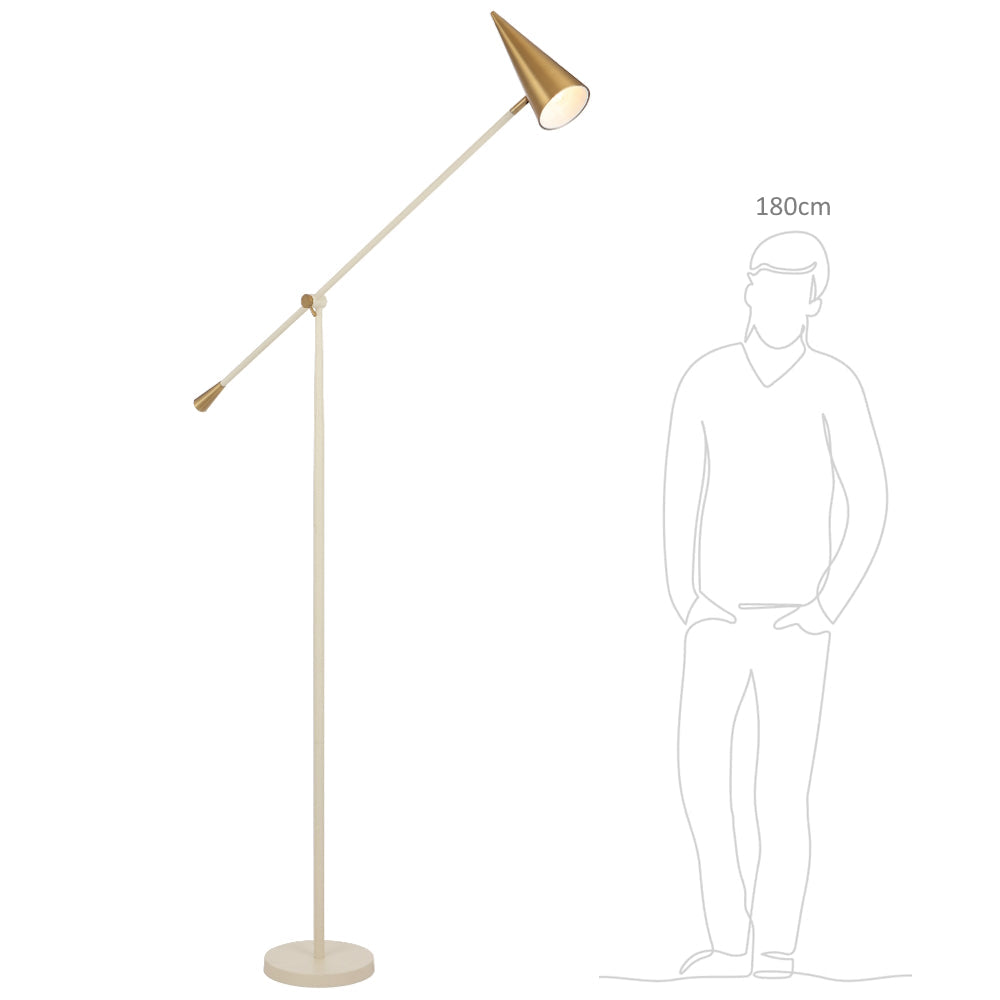 Jibara Black/Brass or Beige/Brass Floor Lamp