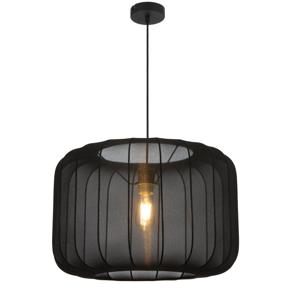 Jonsel White or Black Fabric 50cm Pendant Light