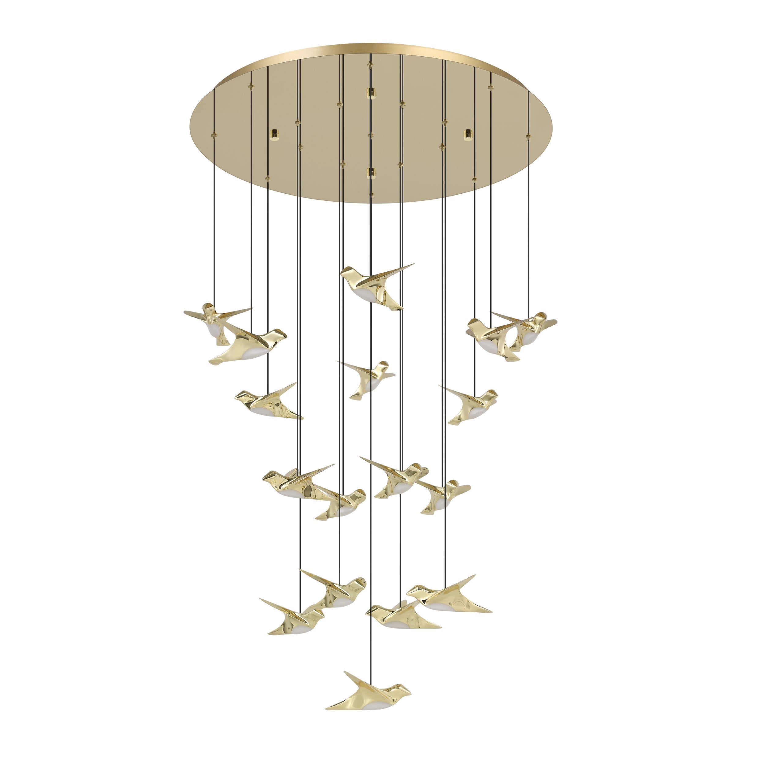 PARATEBUENO PENDANT LIGHT 17X3W LED 3000K BRASS ROUND 