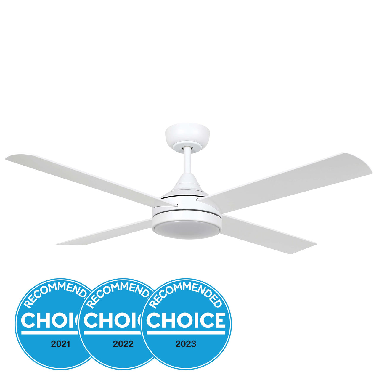 Stradbroke 48" (1220mm) DC Ceiling Fan with Tri-Colour LED Light in Matt White