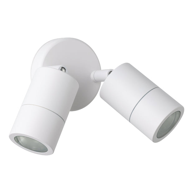 FREMANTLE EXTERIOR WALL LIGHT 2X5W LED TRI-COL WHITE ADJUSTABLE 
