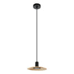 MAYAZES PENDANT LIGHT 1X5W GU10 LED 3000K BLACK/NAT WOOD 