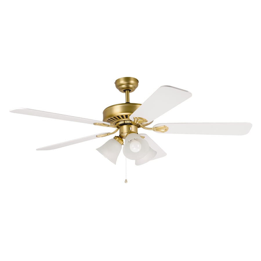 Matt Brass & White Eglo Waikiki 52" (1320mm) AC Ceiling Fan