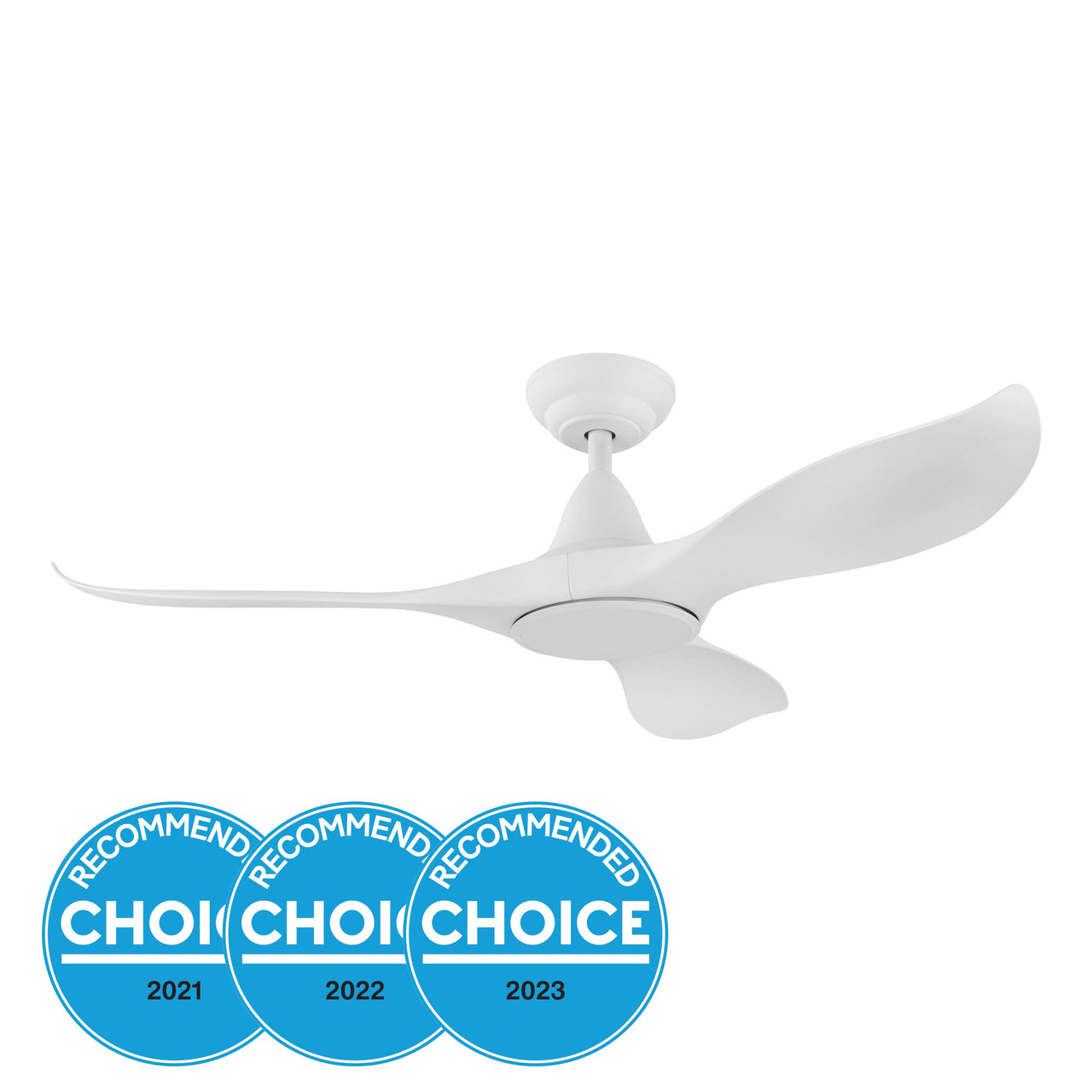 White Eglo Noosa 46" 3 Blade DC Indoor/Outdoor Ceiling Fan with Remote Control