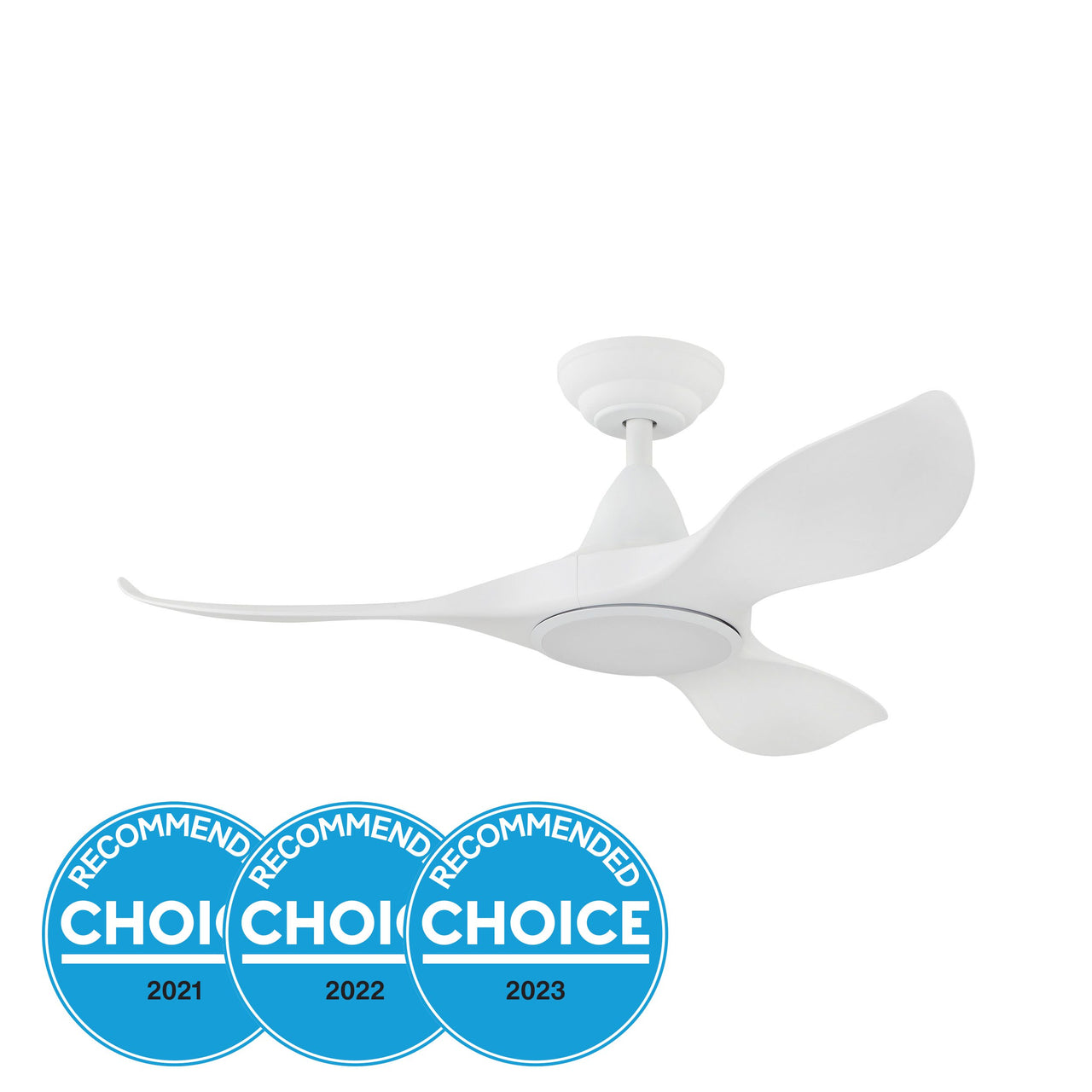 White Eglo Noosa 40" 3 Blade DC Indoor/Outdoor Ceiling Fan with 18W CCT Dimmable LED Light