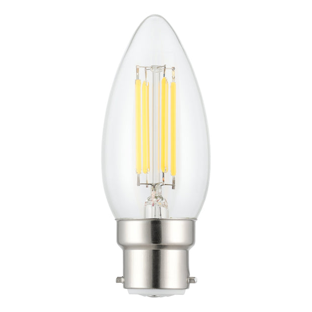 4W B22 3000K DIM LED CANDLE CLEAR 