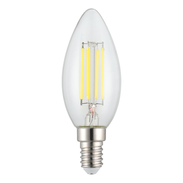 4W E14 3000K DIM LED CANDLE CLEAR 