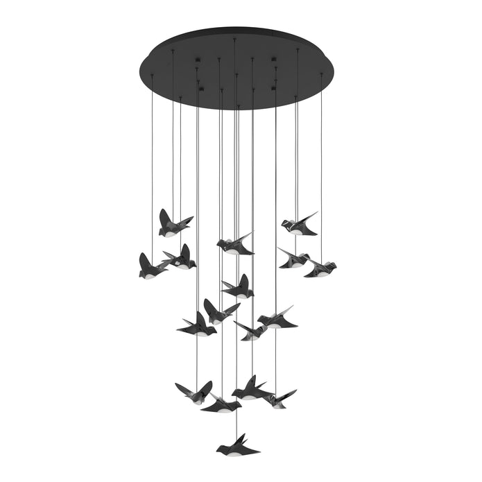 PARATEBUENO PENDANT LIGHT 17X3W LED 3000K NICKEL NERO ROUND