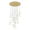 PORTOCOLOM PENDANT LIGHT 17X3W LED 3000K BRASS ROUND 
