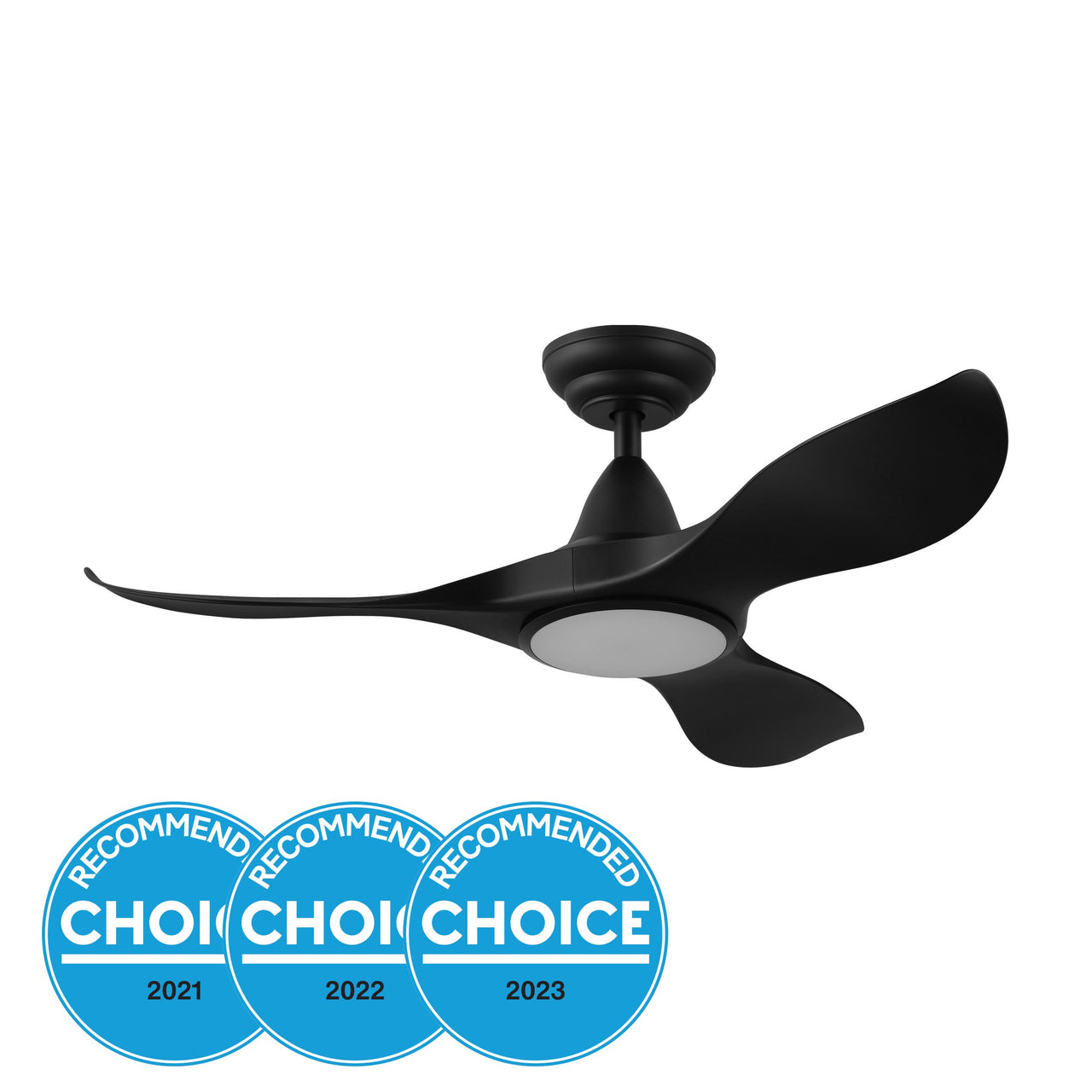 Black Eglo Noosa 40" 3 Blade DC Indoor/Outdoor Ceiling Fan with 18W CCT Dimmable LED Light